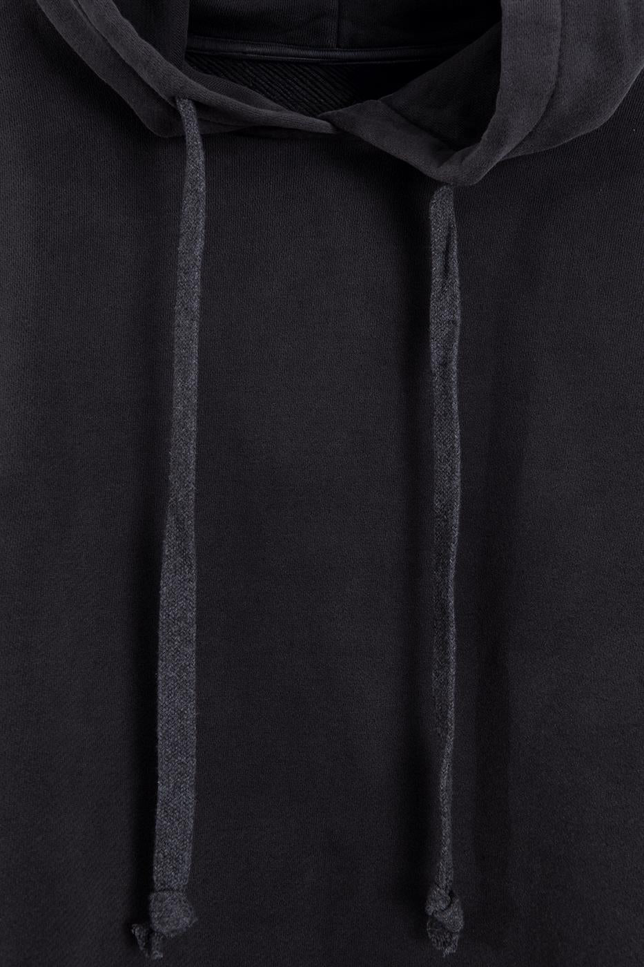 Patchwork Dyed Hooded Sweatshirt Anthracite