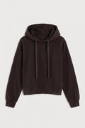 Patchwork Dyed Hooded Sweatshirt Brown