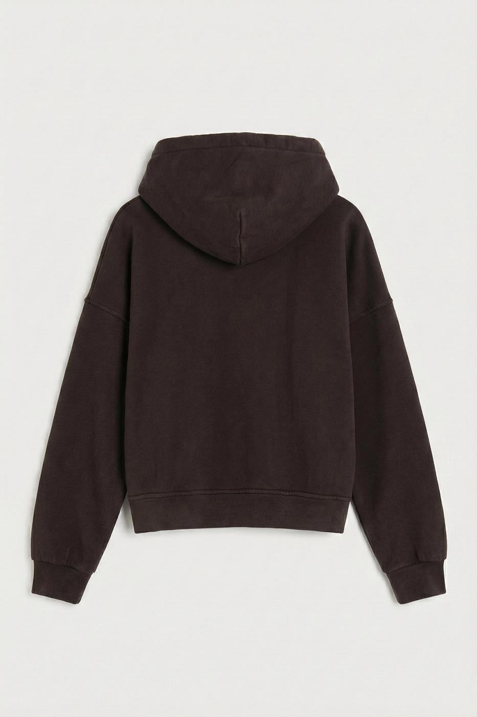 Patchwork Dyed Hooded Sweatshirt Brown