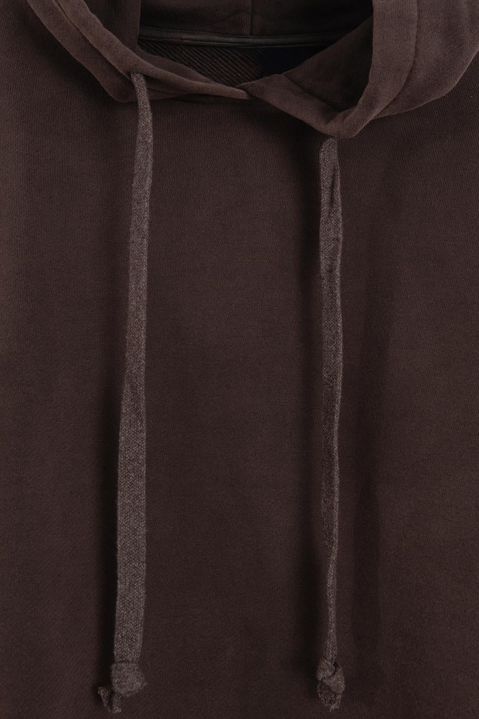 Patchwork Dyed Hooded Sweatshirt Brown