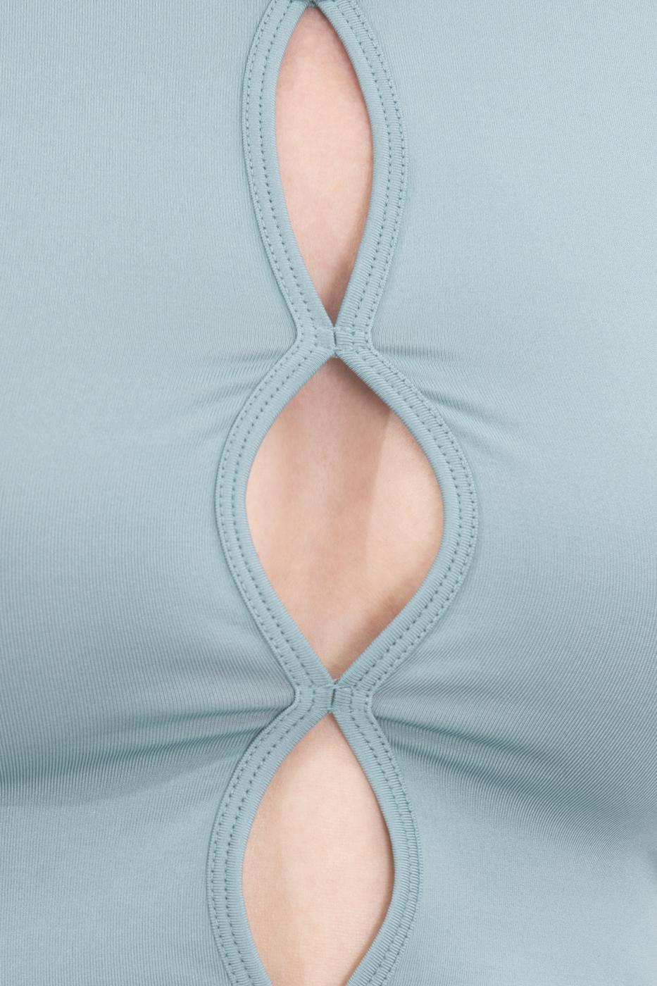 Cut out detailed sleeveless crop top Green