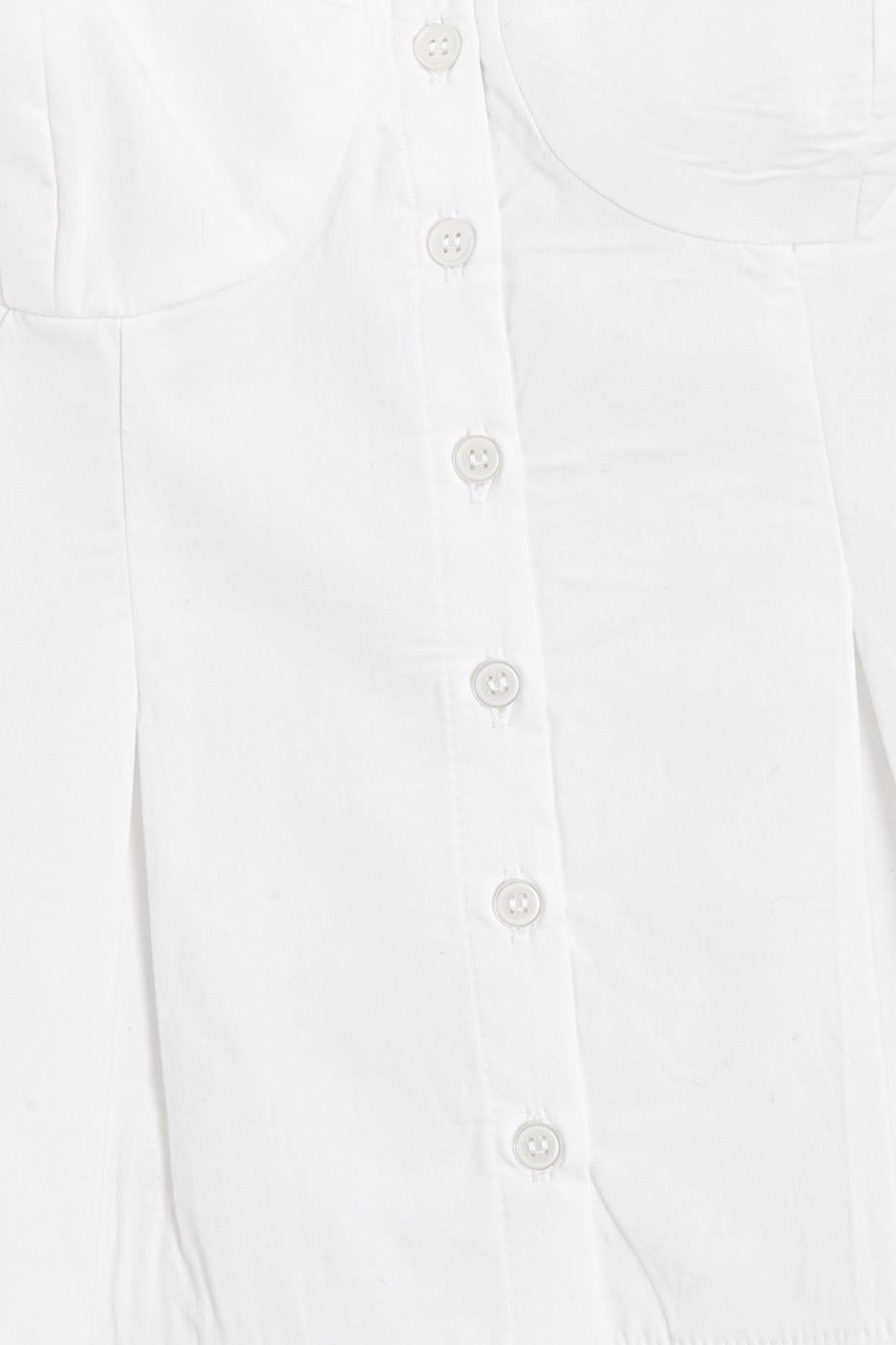 Pleated Strap Blouse White