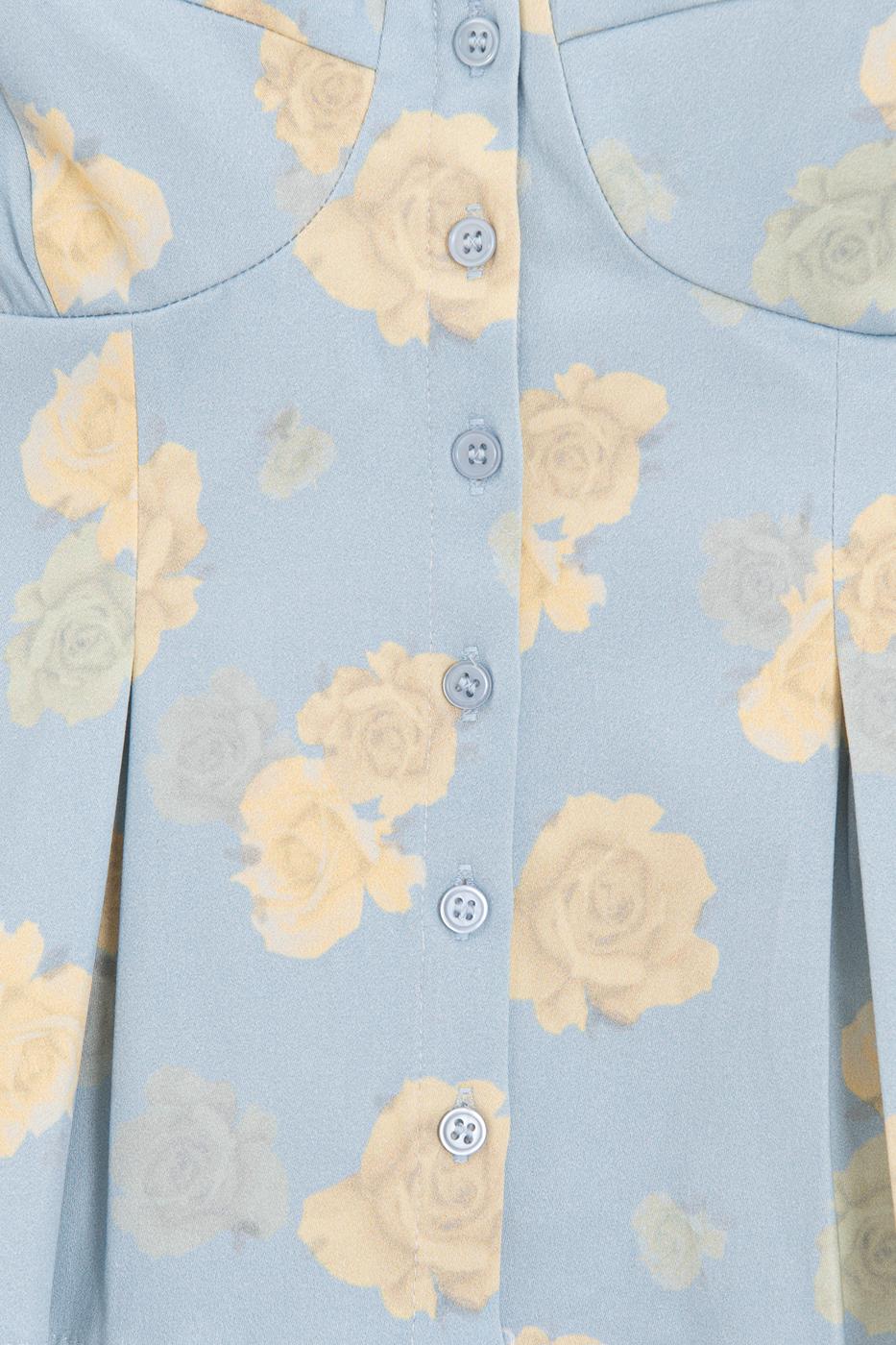 Pleated Strap Blouse Ice blue