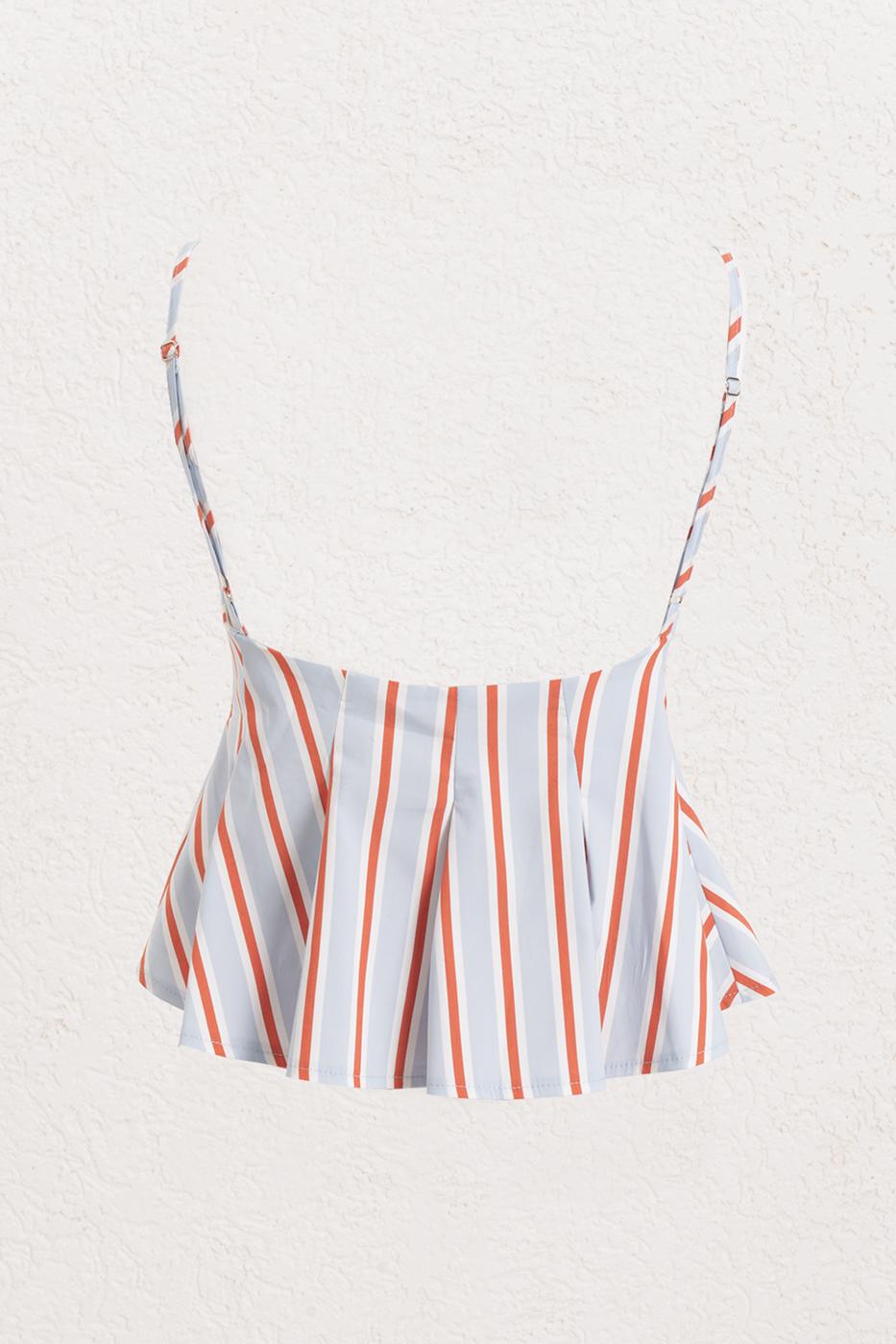 Pleated Strap Blouse Red lıne