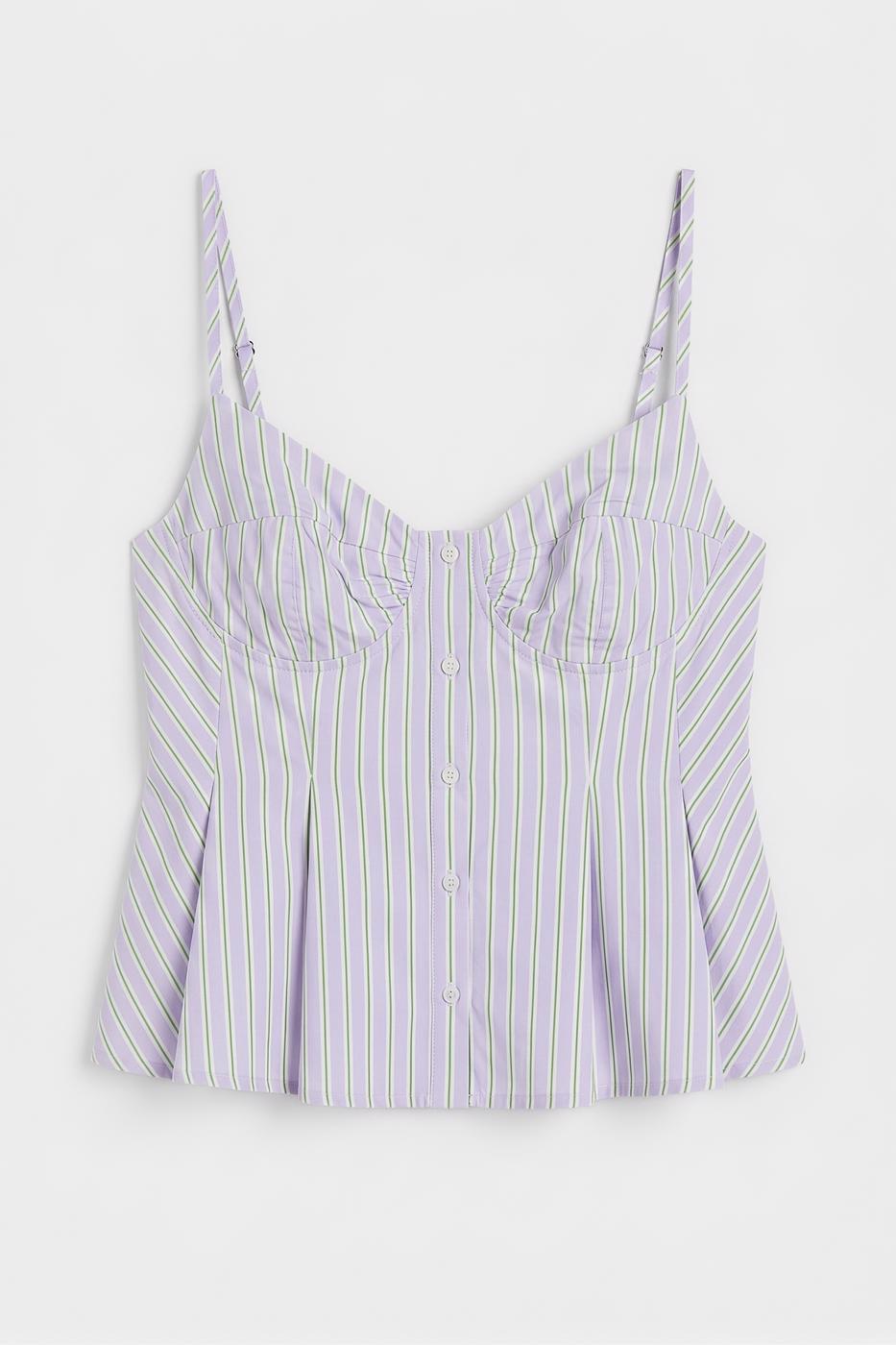 Pleated Strap Blouse Lila
