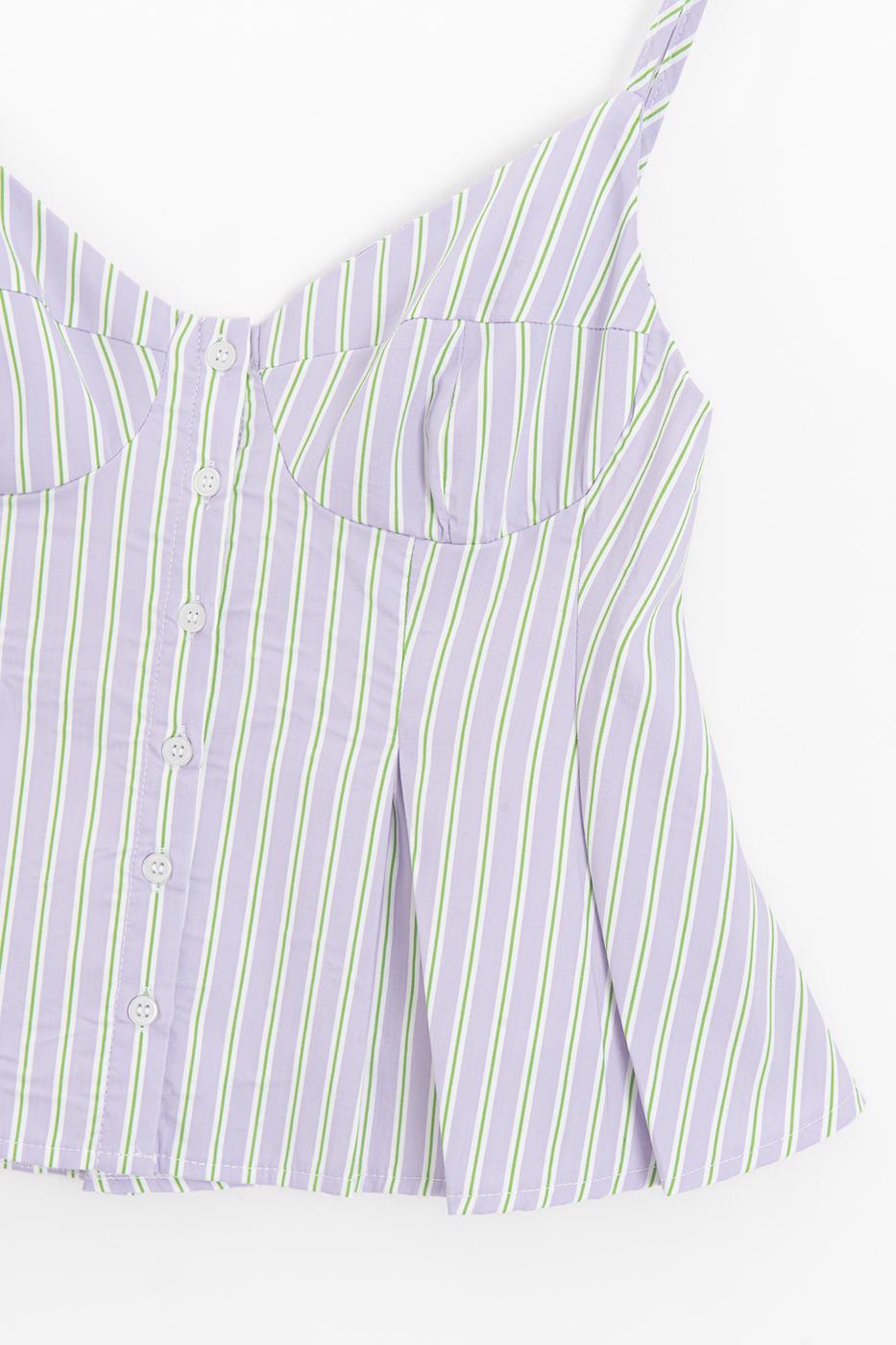 Pleated Strap Blouse Lila