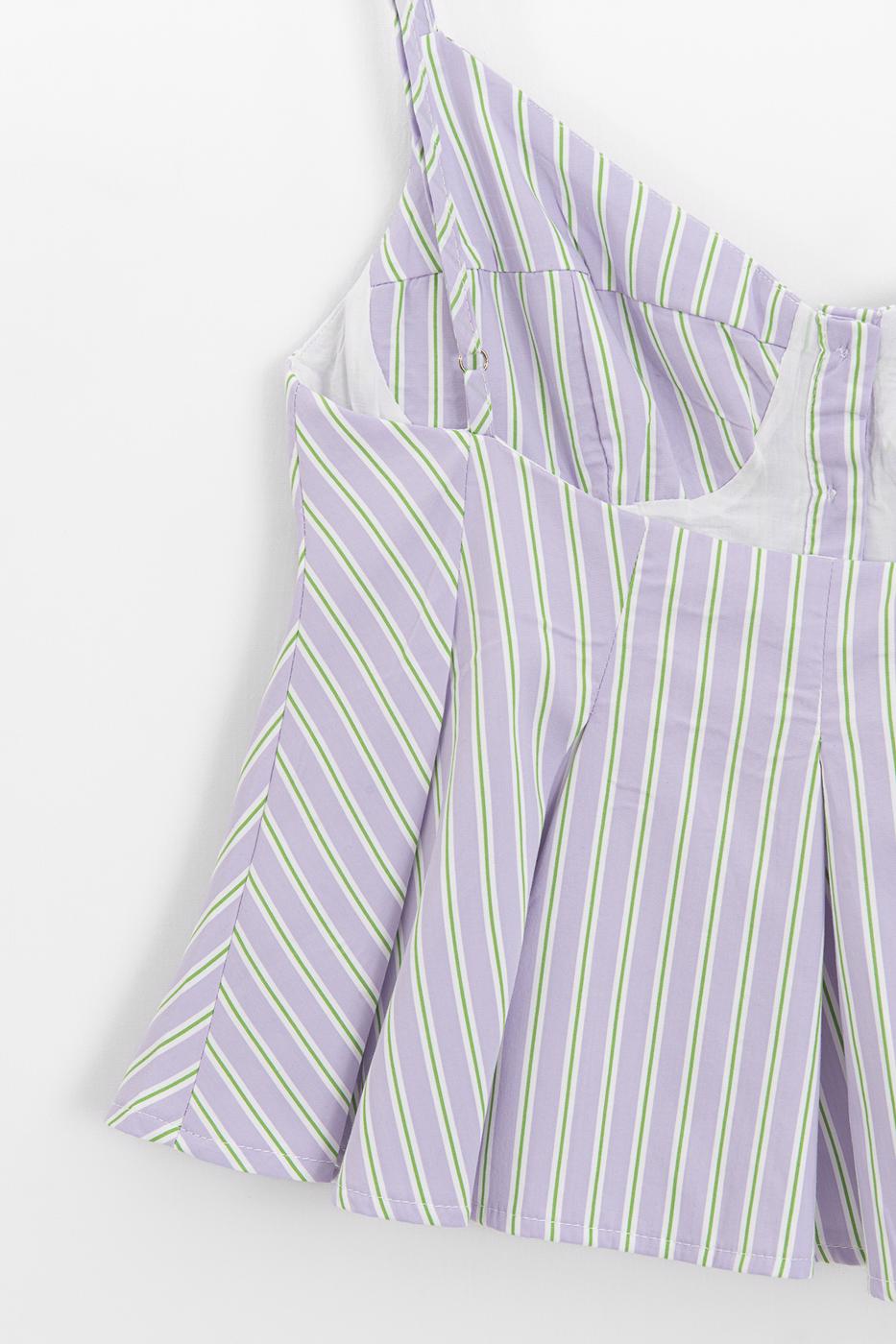 Pleated Strap Blouse Lila