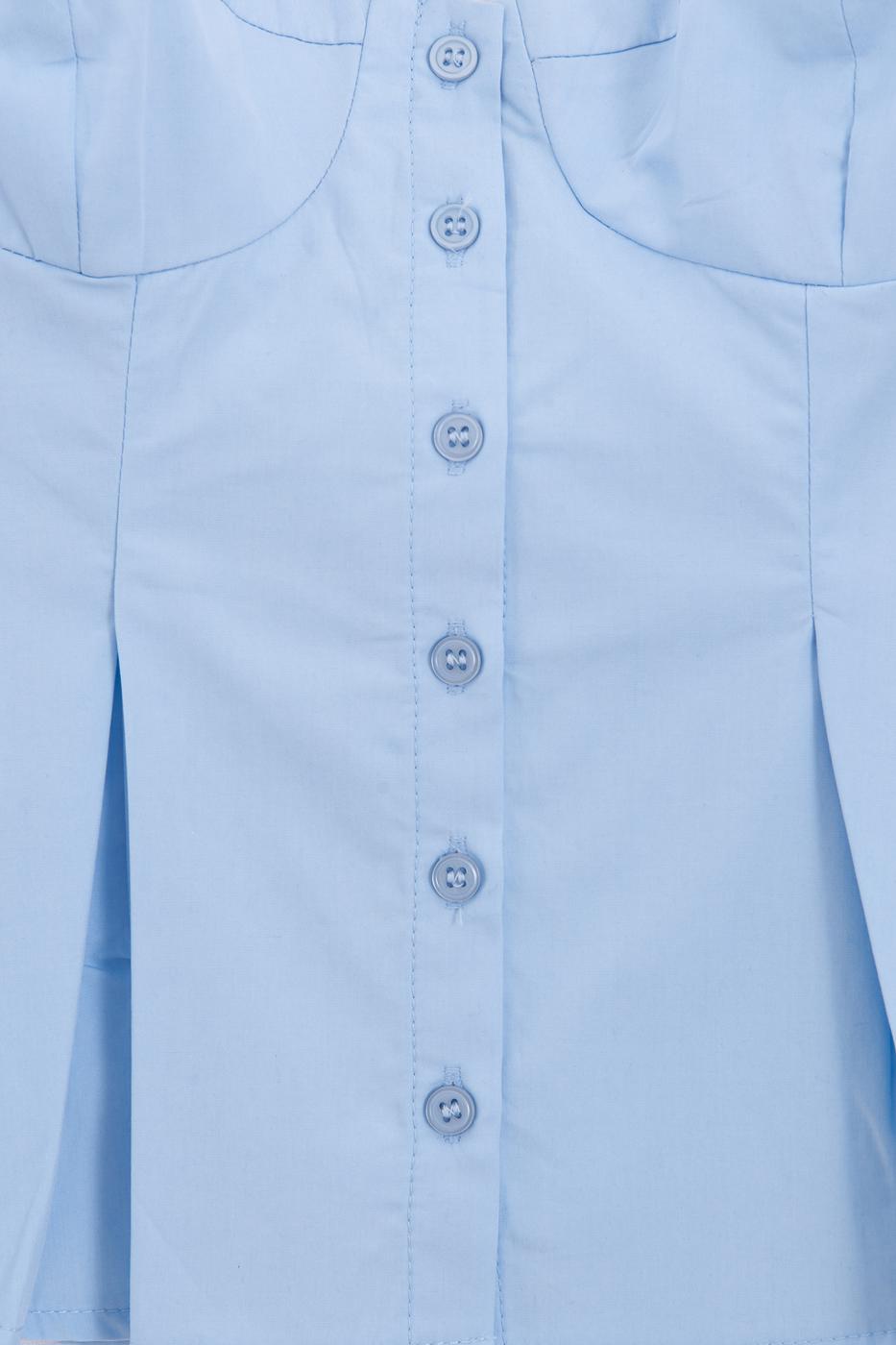 Pleated Strap Blouse Blue