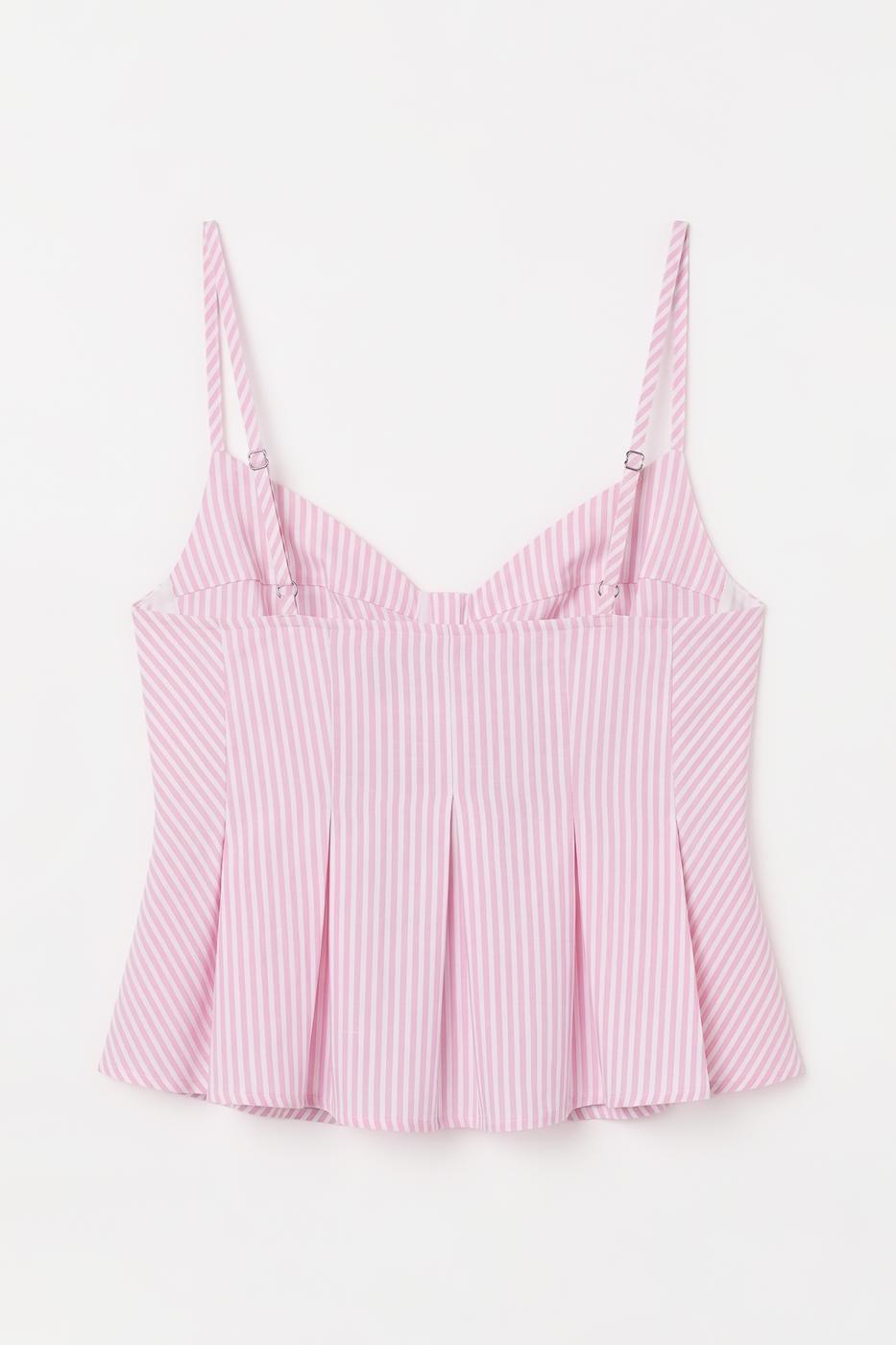 Pleated Strap Blouse Pink