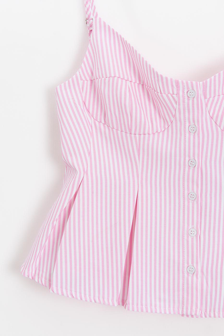 Pleated Strap Blouse Pink