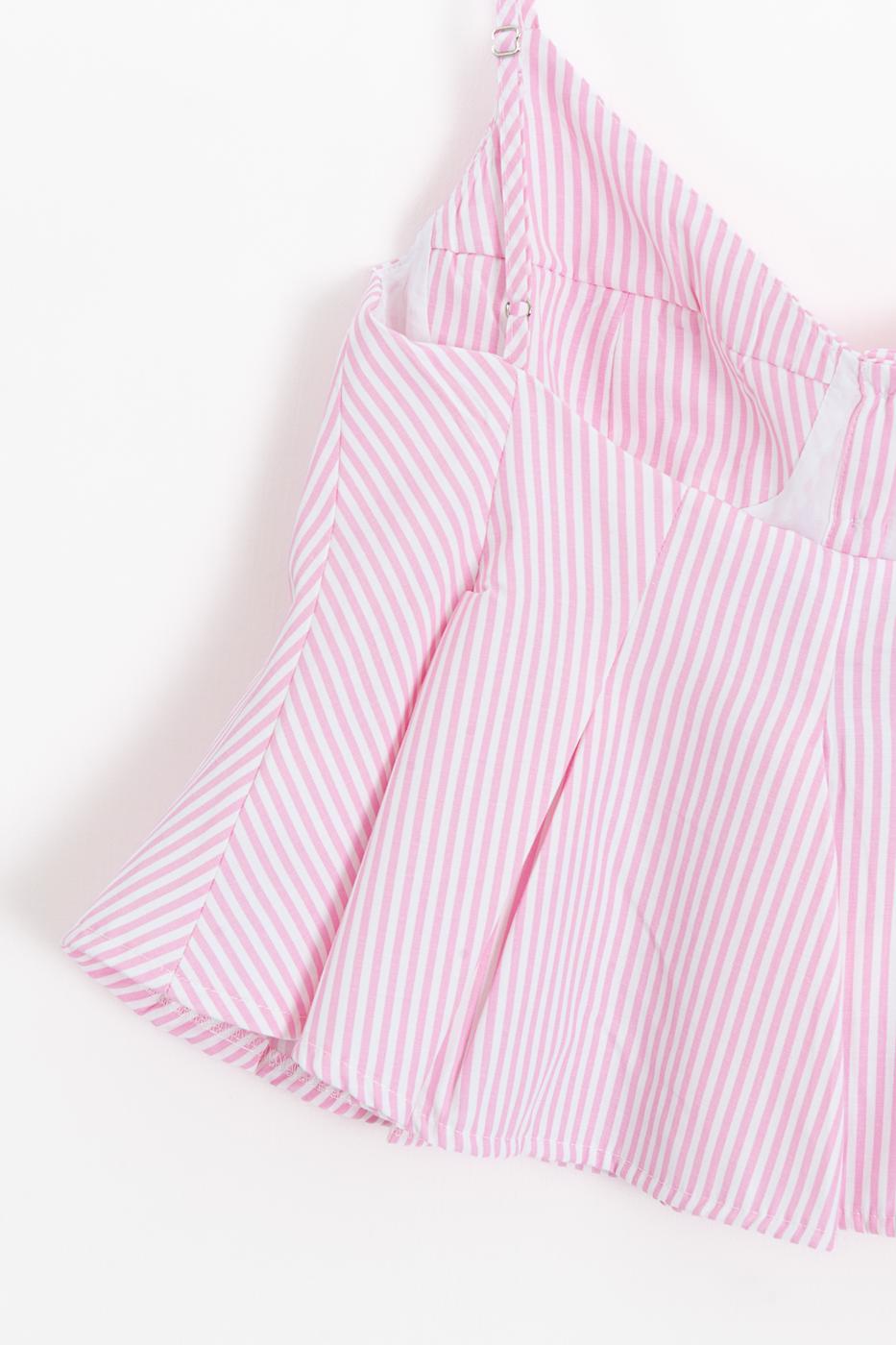 Pleated Strap Blouse Pink
