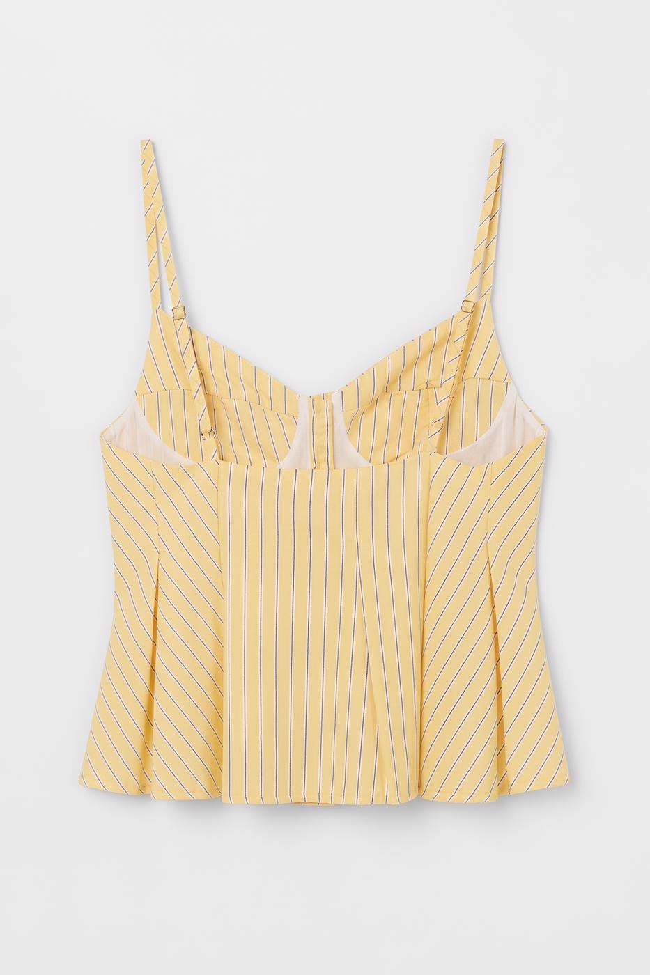 Pleated Strap Blouse Yellow lıne