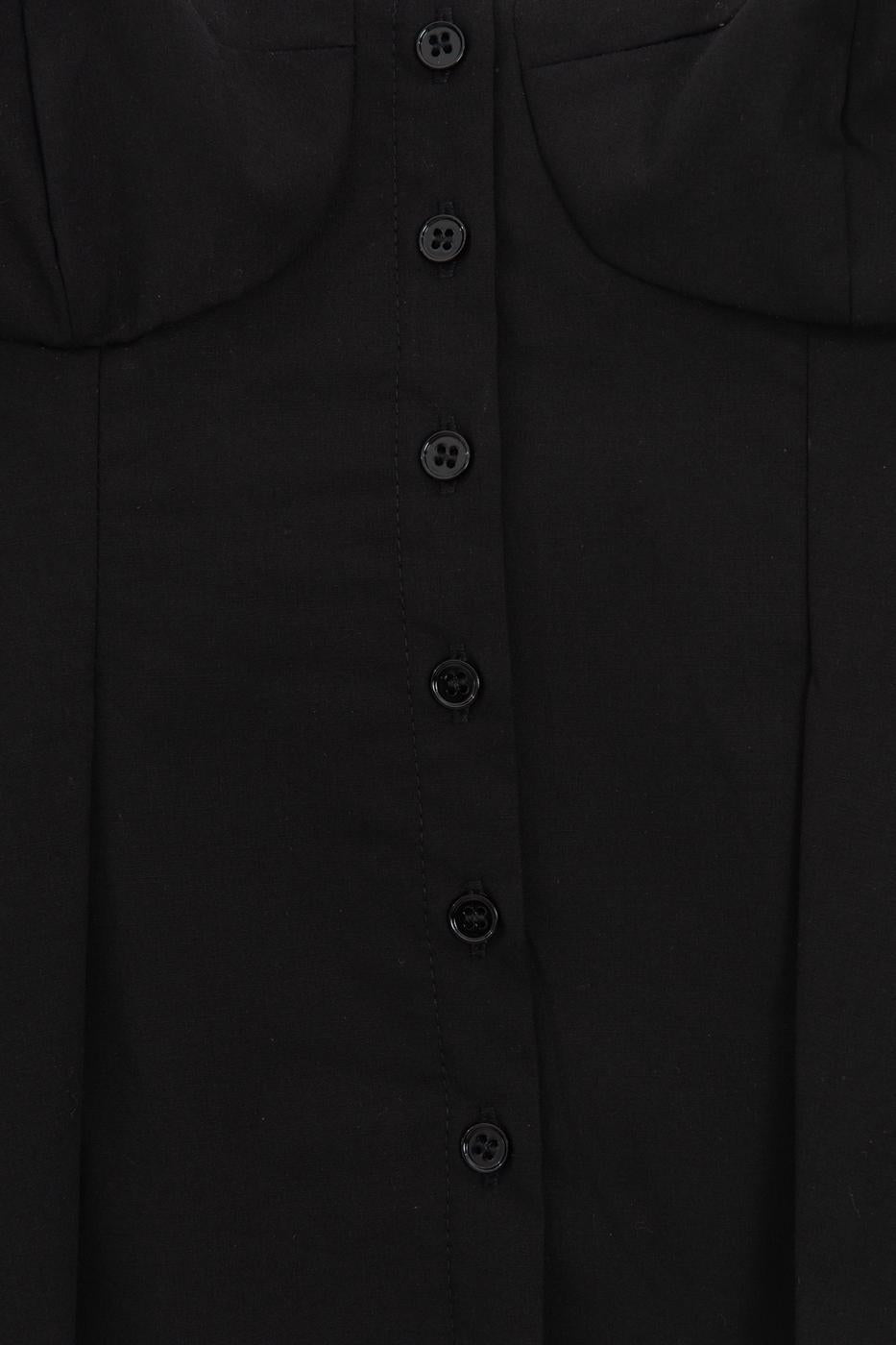 Pleated Strap Blouse Black
