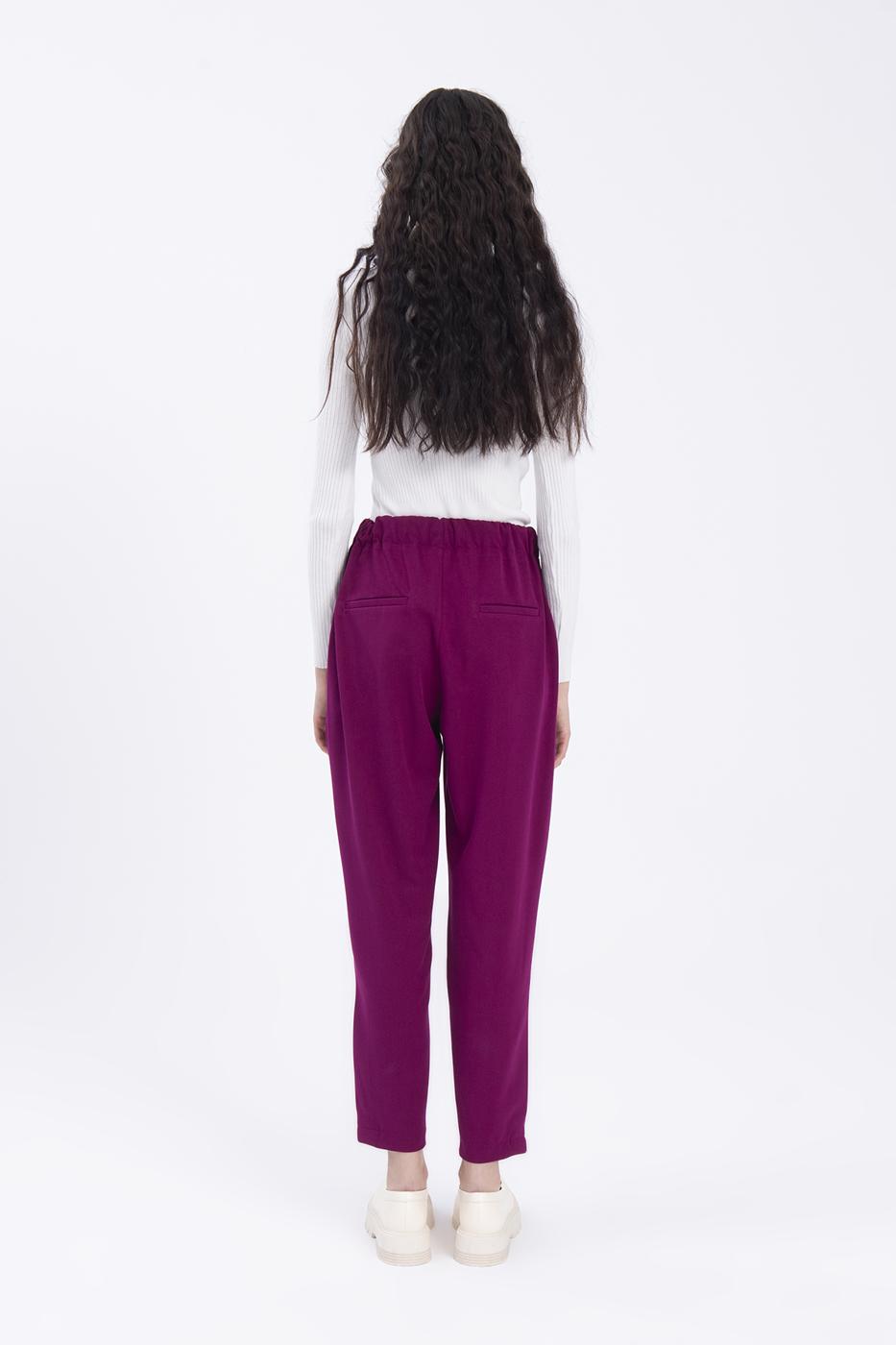Pleated carrot pants