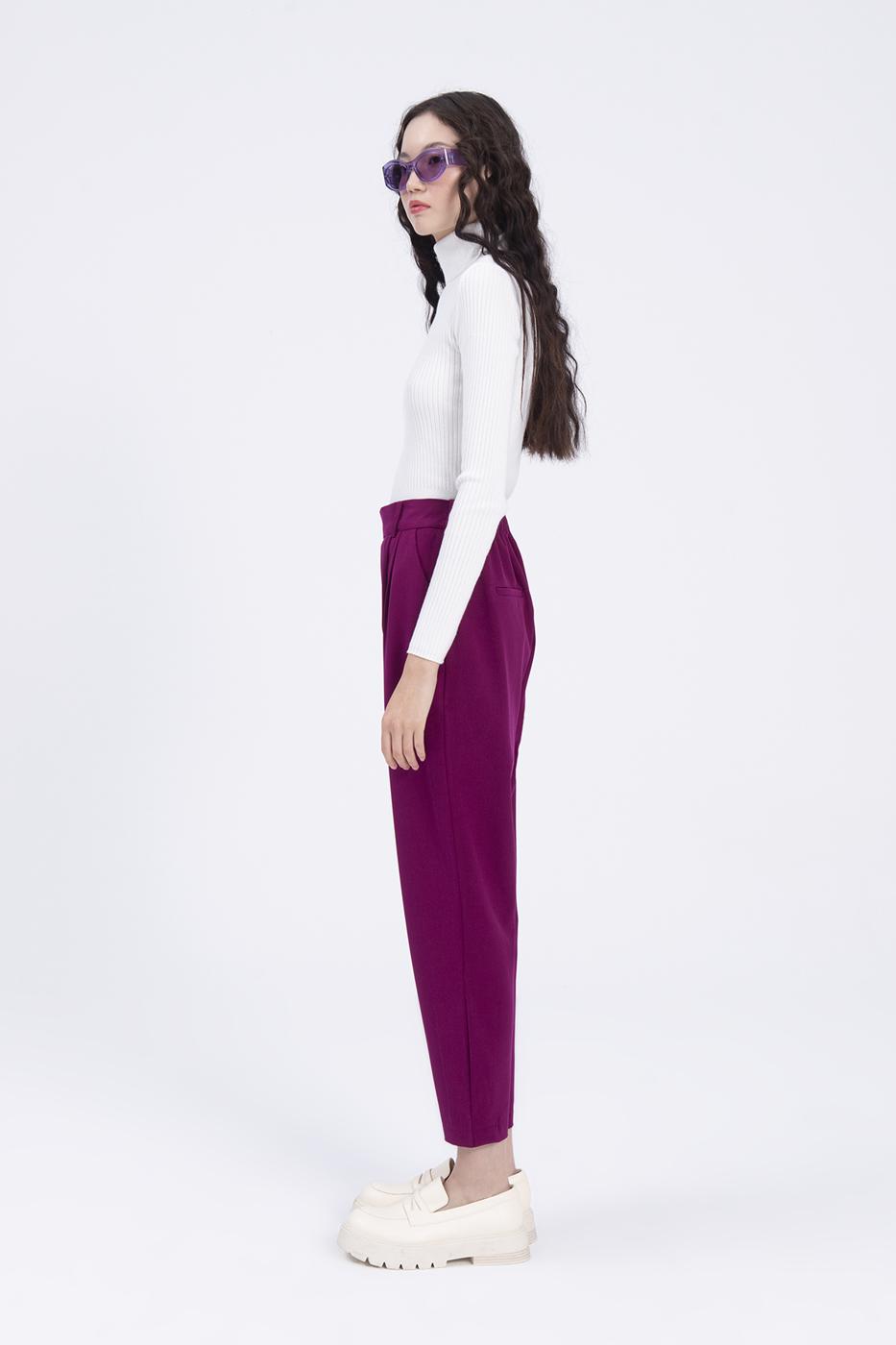Pleated carrot pants