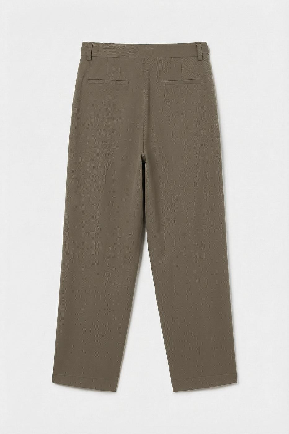 Pleated Carrot Trousers Khaki