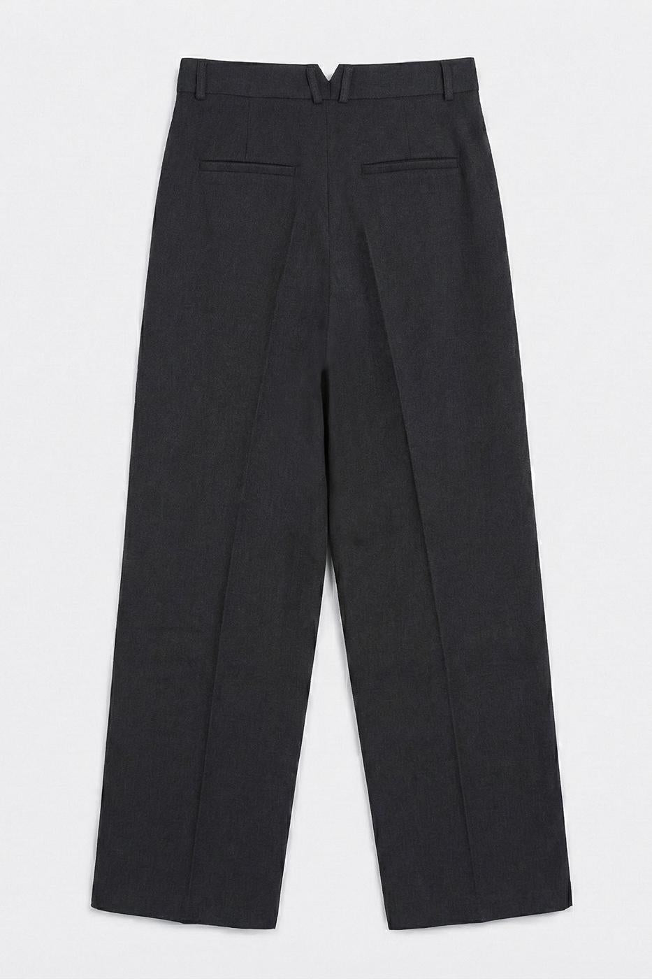 Classic Pleated Trousers Anthracite