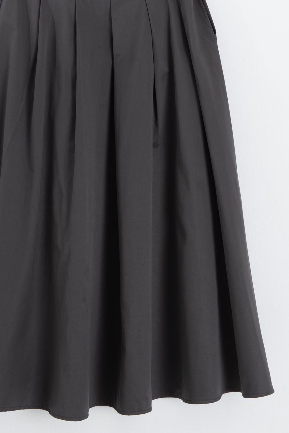 Pleated Midi Ruffled Skirt Anthracite