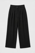 Pleated Palazzo Trousers Black