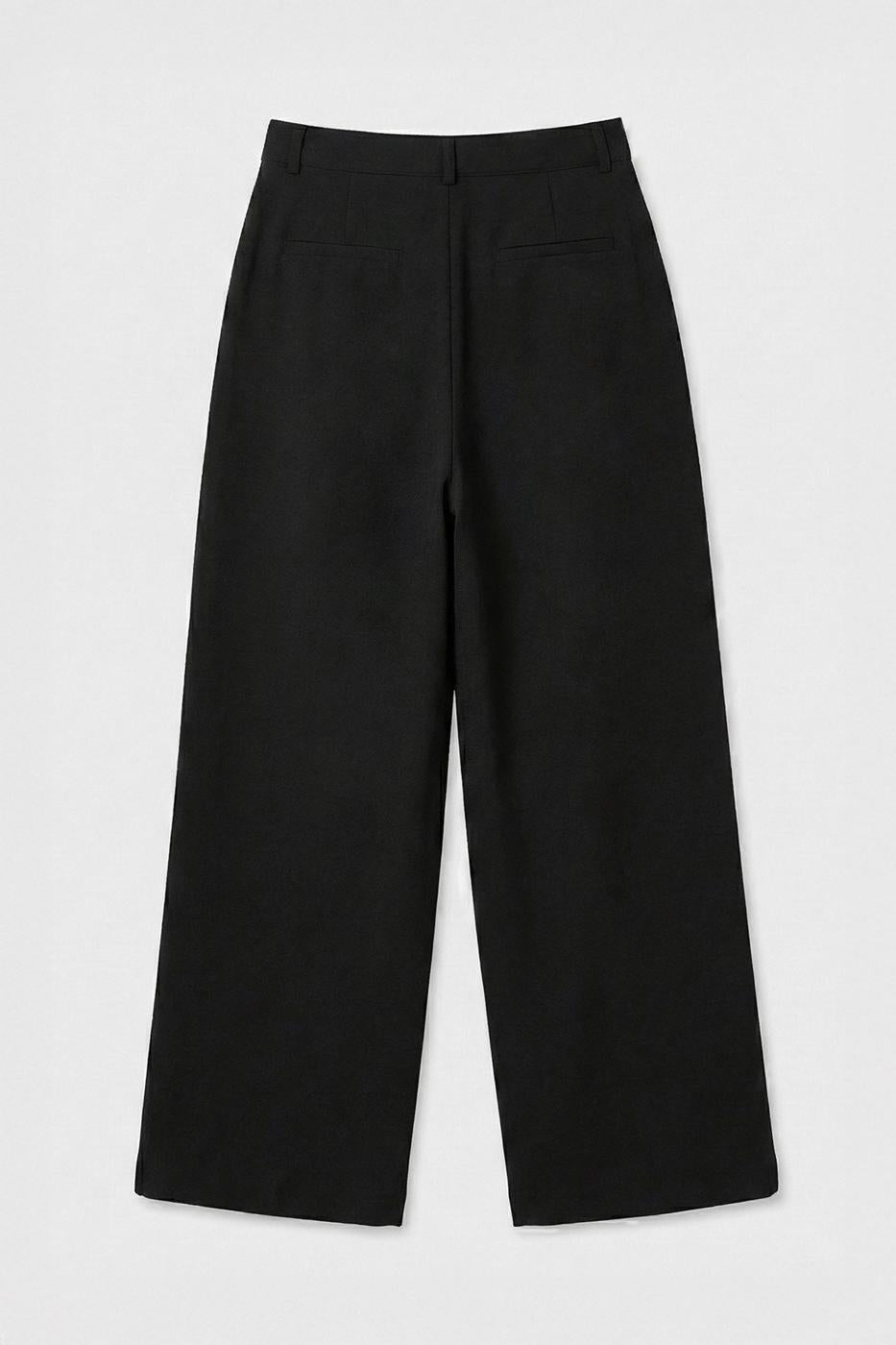 Pleated Palazzo Trousers Black