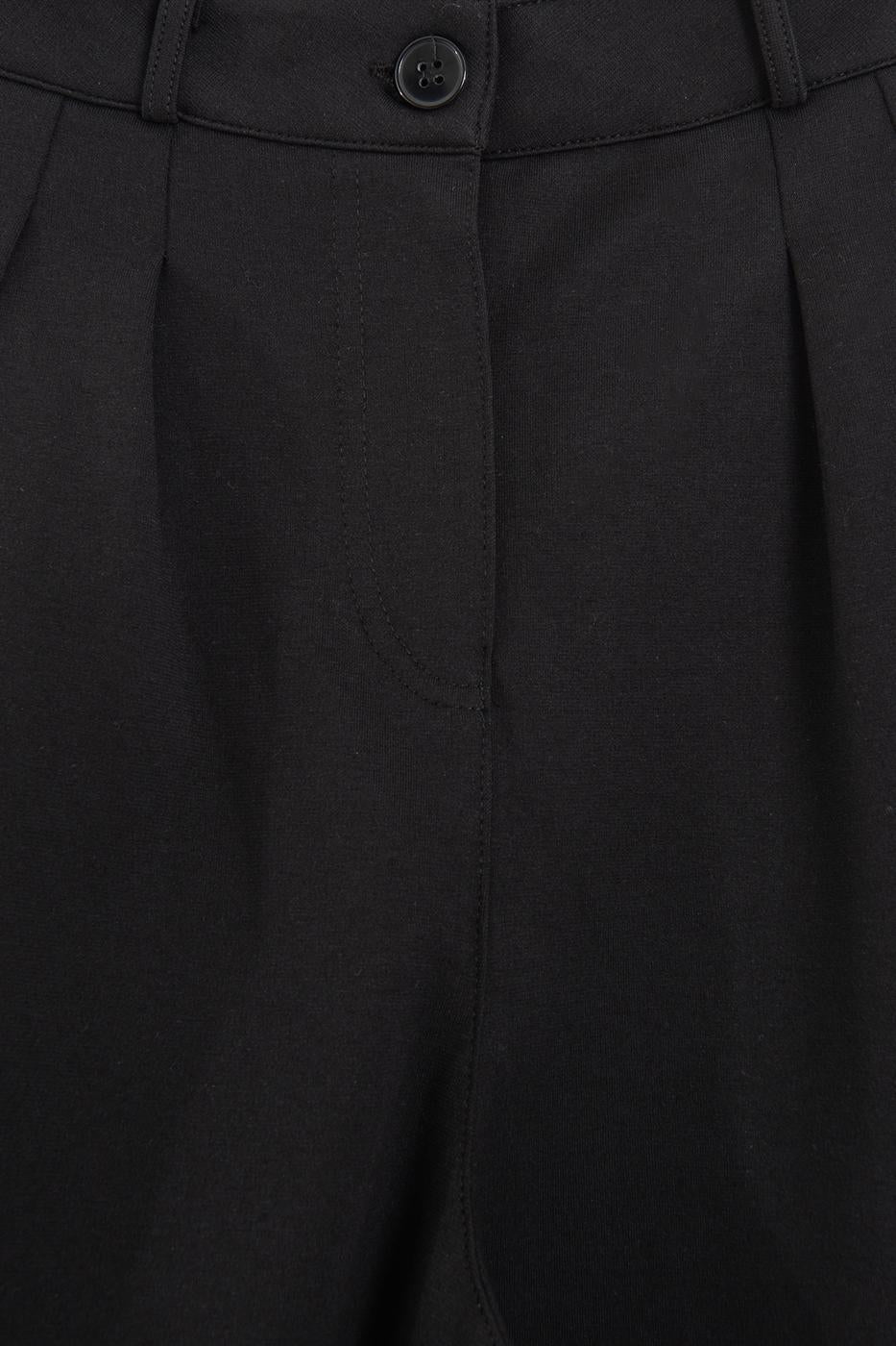 Pleated Palazzo Trousers Black