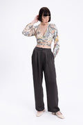 Pleated Satin Pants