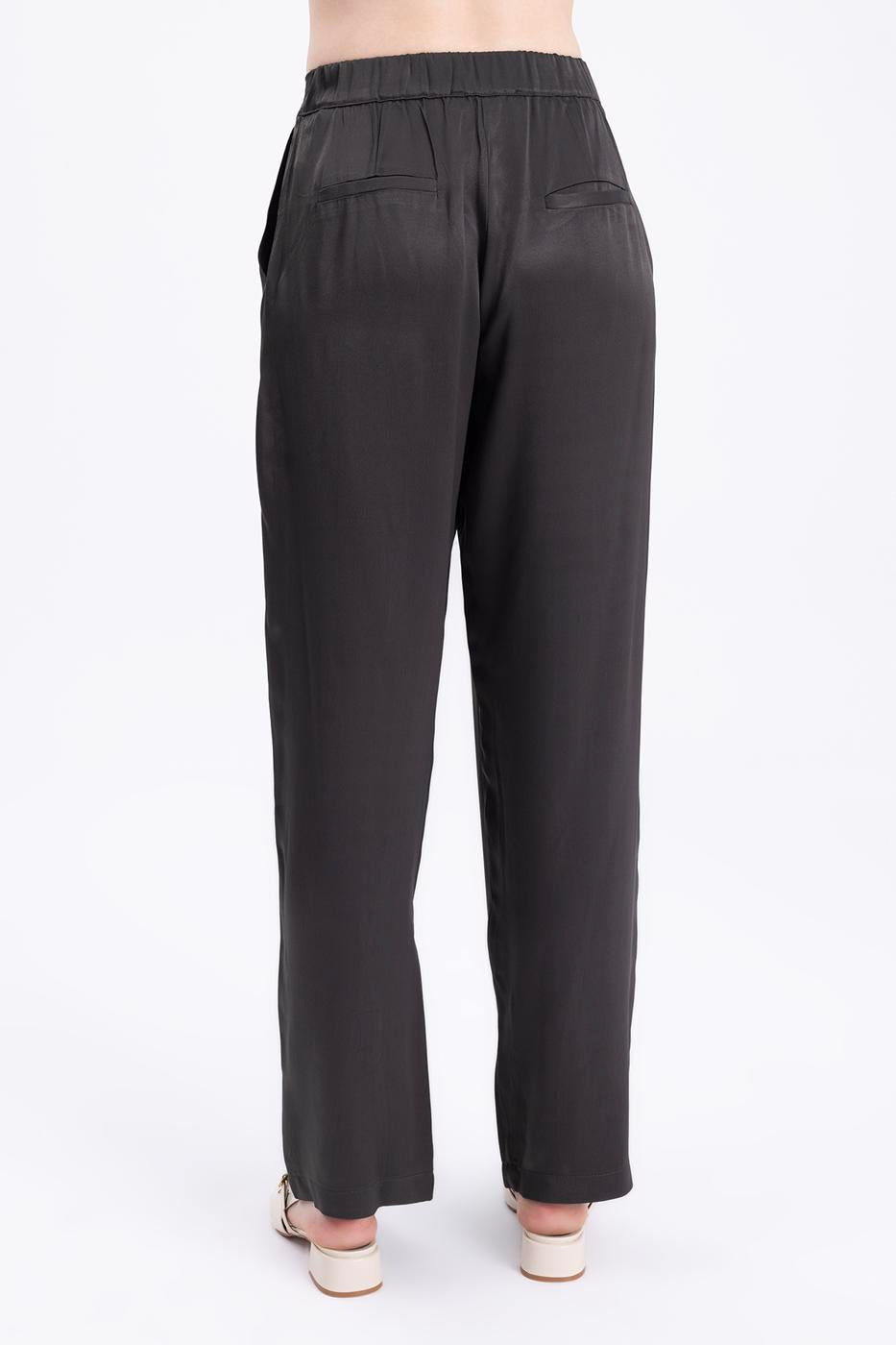 Pleated Satin Pants