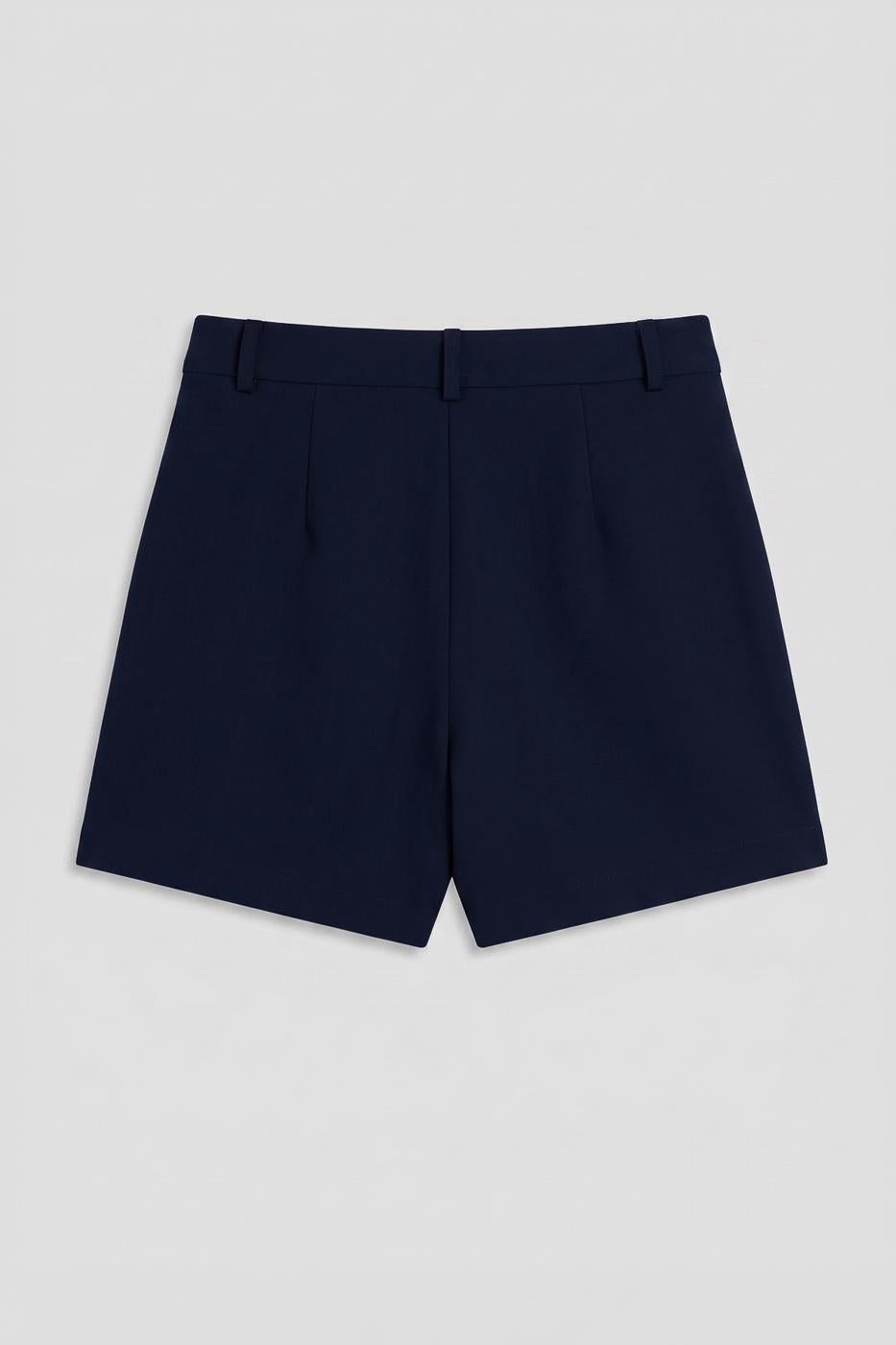Pleated Mini Shorts Navy