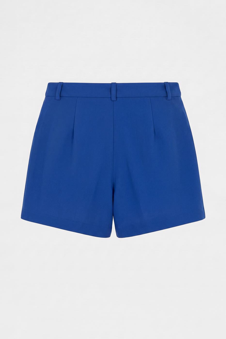 Pleated Mini Shorts Sax blue