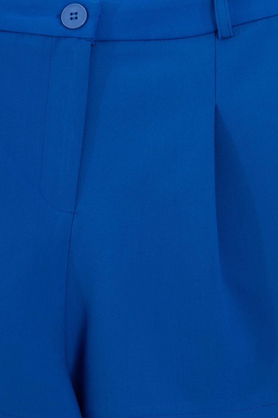 Pleated Mini Shorts Sax blue