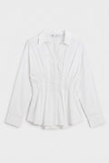 Pleated Poplin Shirt White
