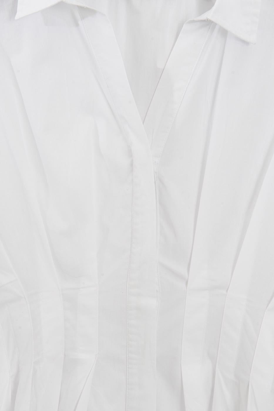 Pleated Poplin Shirt White