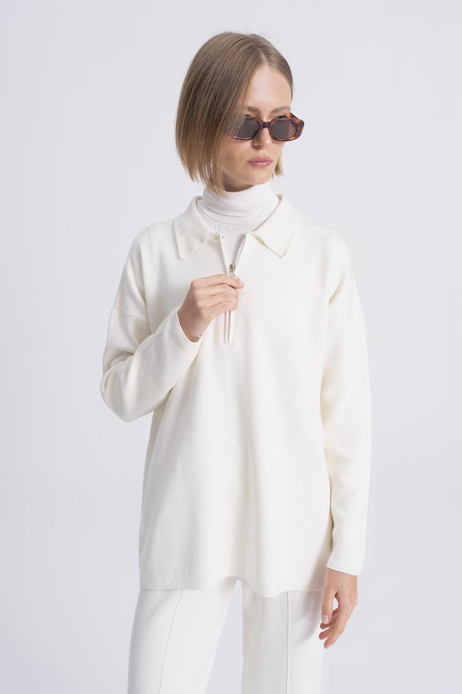 Balıkçı Yaka Oversize Triko Kazak