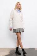 Polo Neck Knitwear Cardigan Stone