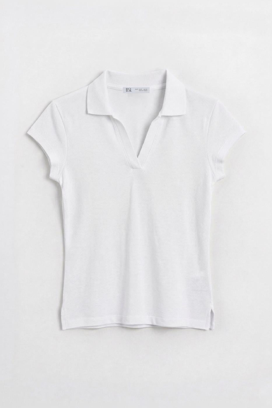 Polo Collar Piqué T-shirt White