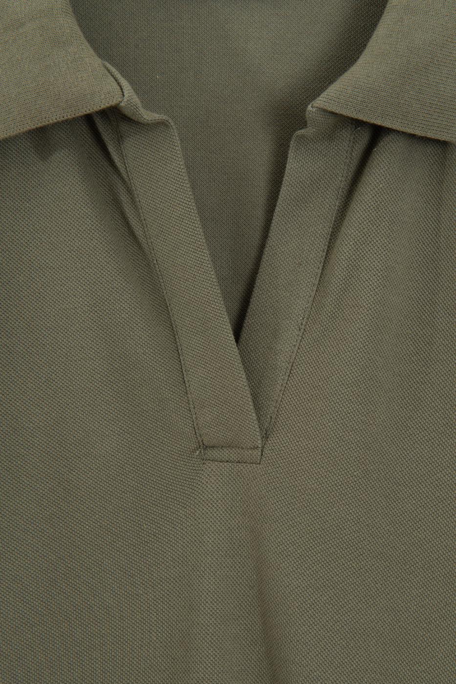 Polo Collar Piqué T-shirt Khaki