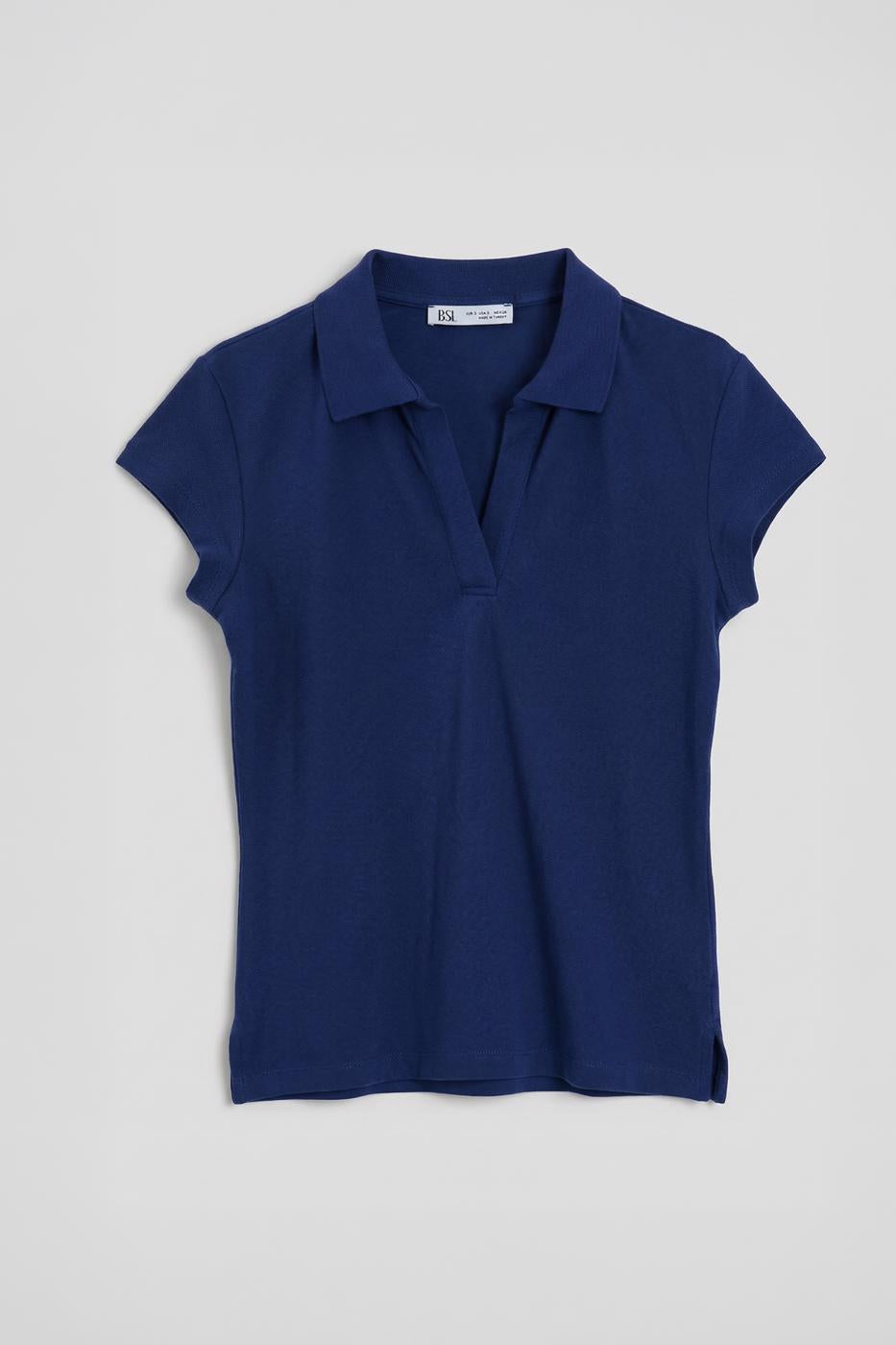 Polo Collar Piqué T-shirt Navy