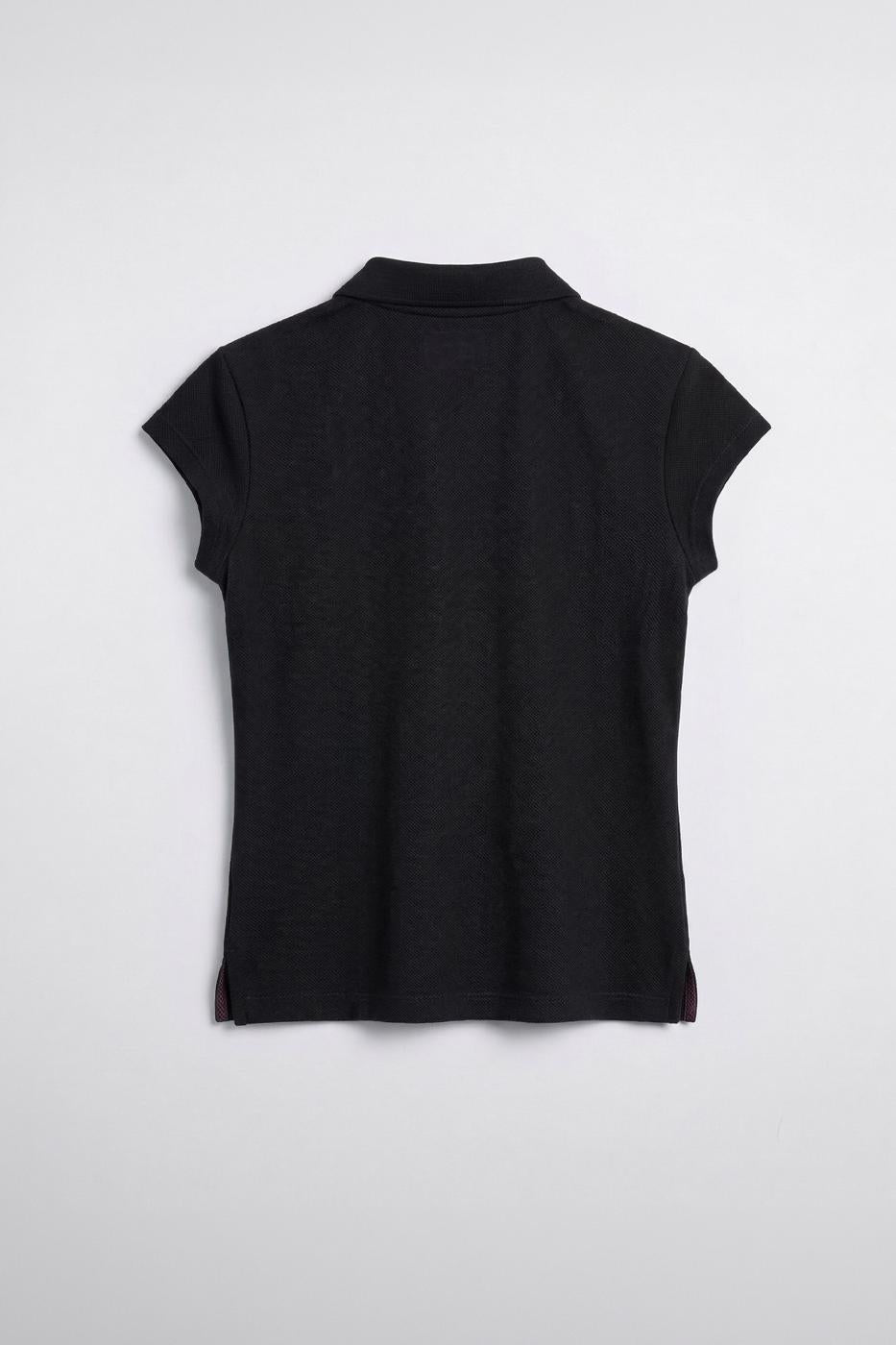 Polo Collar Piqué T-shirt Black
