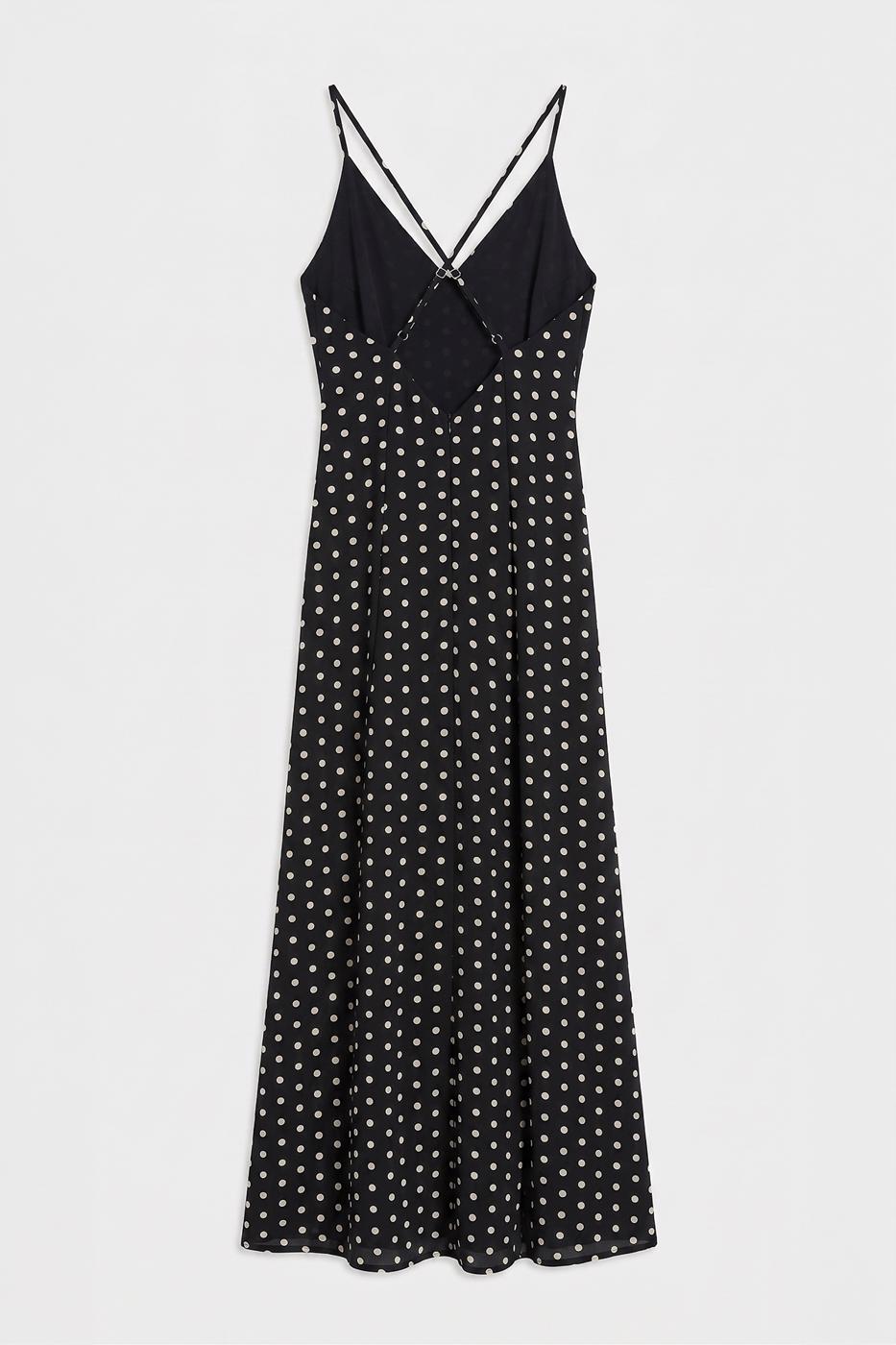 Polka Dot Strappy Maxi Dress