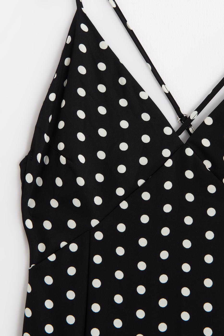 Polka Dot Strappy Maxi Dress