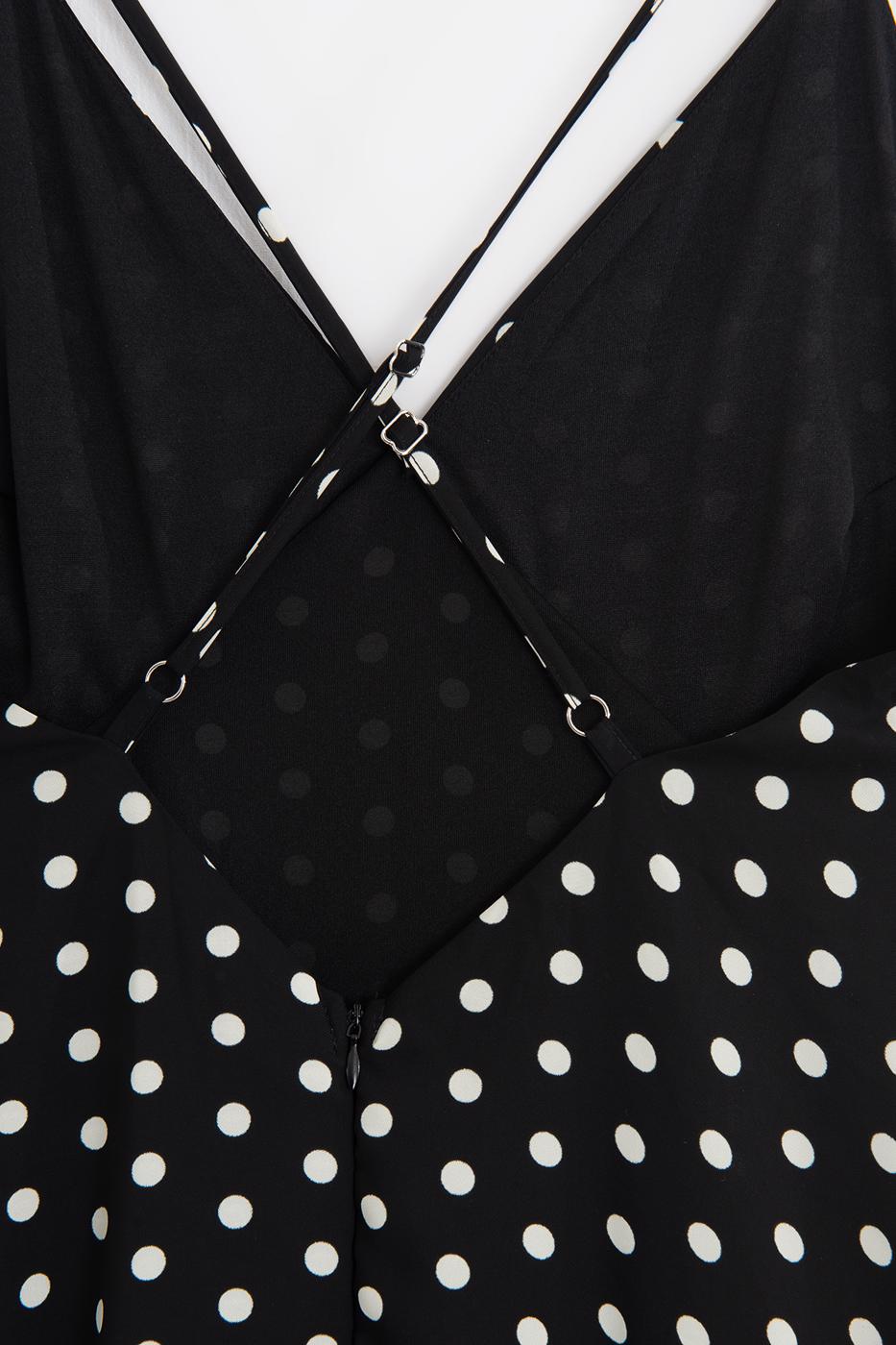 Polka Dot Strappy Maxi Dress