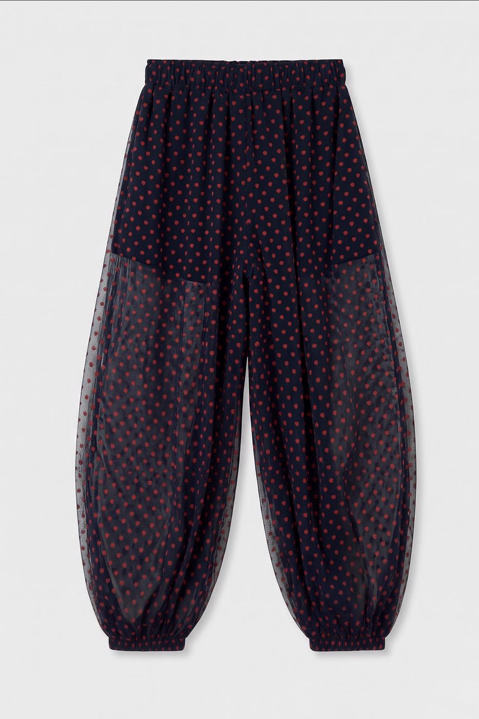 Polka Dot Harem Pants Navy