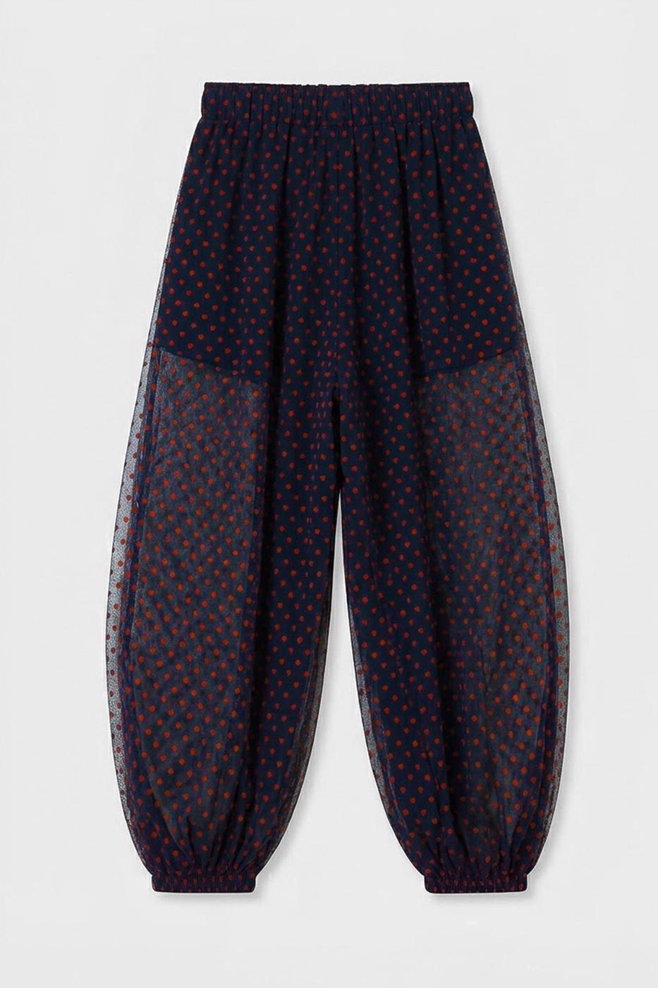Polka Dot Harem Pants Navy