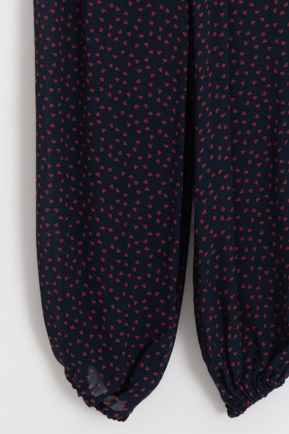 Polka Dot Harem Pants Navy