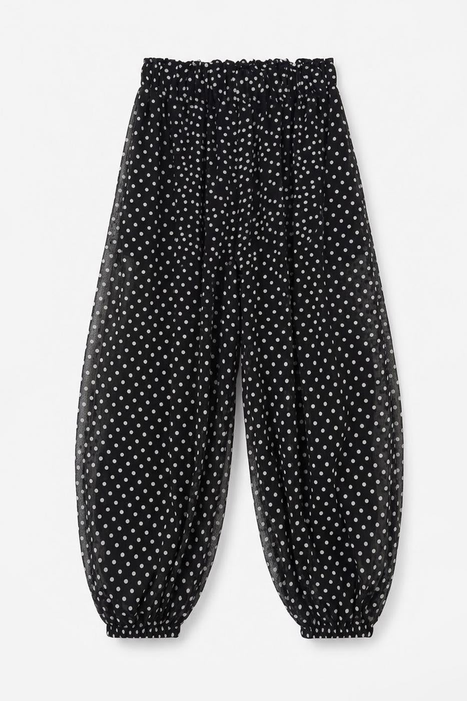Polka Dot Harem Pants Black