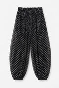 Polka Dot Harem Pants Black