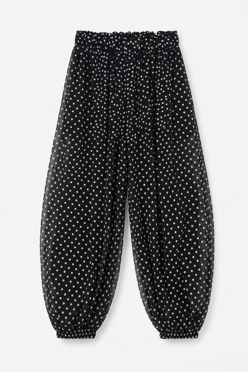 Polka Dot Harem Pants Black