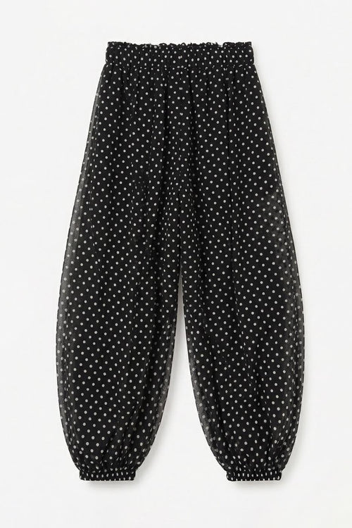 Polka Dot Harem Pants Black