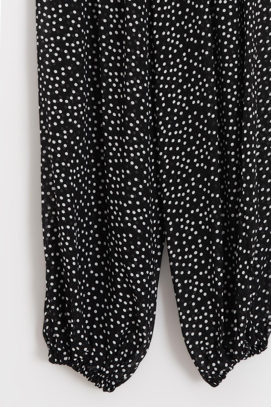 Polka Dot Harem Pants Black