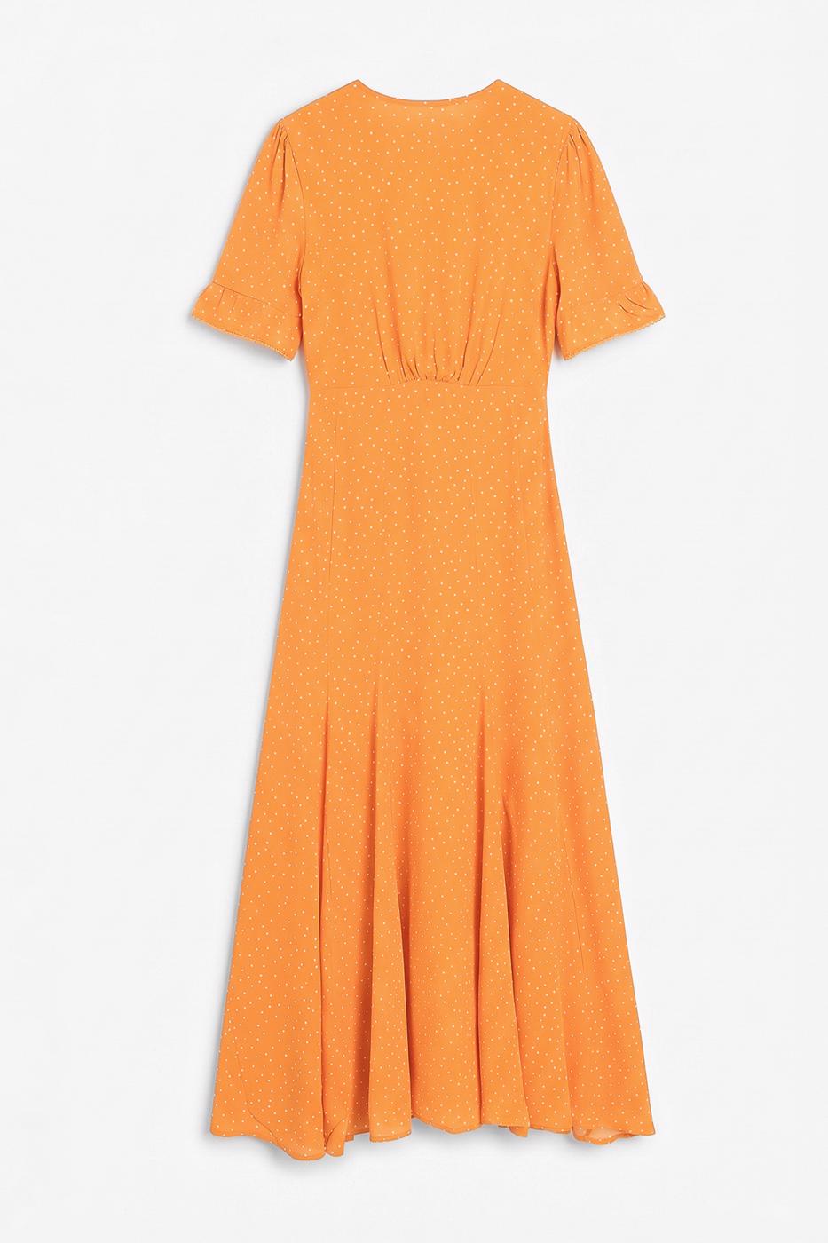 Polka Dot Ruffled Midi Dress Mıxed